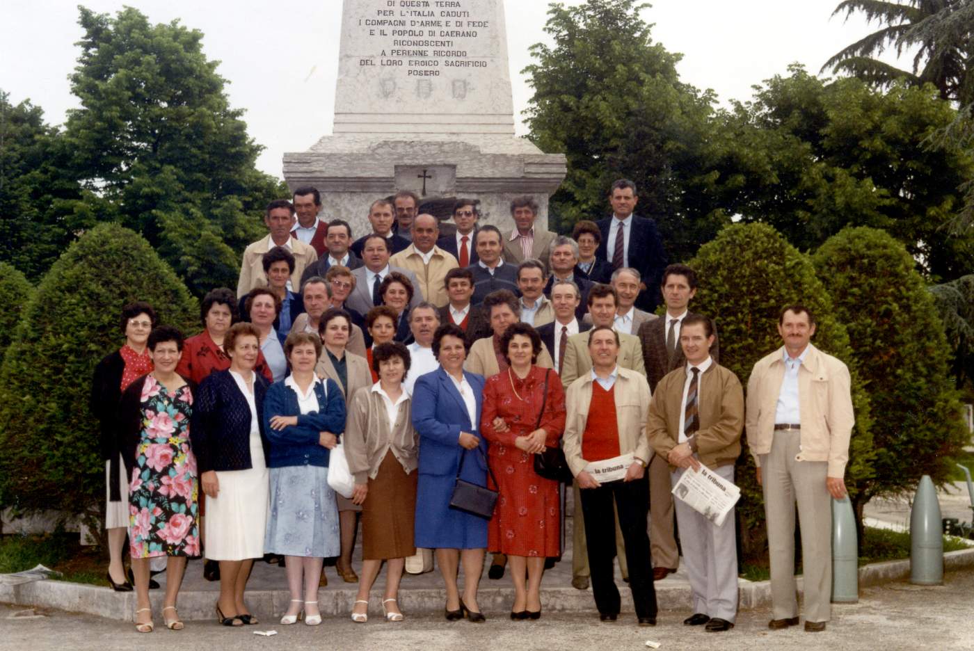 Giuseppe Poloniato con la moglie Giuseppina, Mirco Bordin, Camillo Morlin. Giuseppe Tavernaro, Emilio Tocchetto, Signor Armando, Walter Garbuio, Stanislao Poloni, Cristina Bonora, Rossi Wilma, Marcon Maria, Bordin Fernanda, Morlin Teresa e Regina, Susin Antonietta, Bianca Carniello.